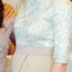 Aqua/Gold Paisley Custom Bridesmaid dress